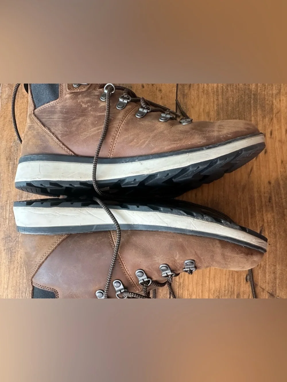 Forsake Men's Brown Leather Lace-Up Davos High Boot Size 8.5